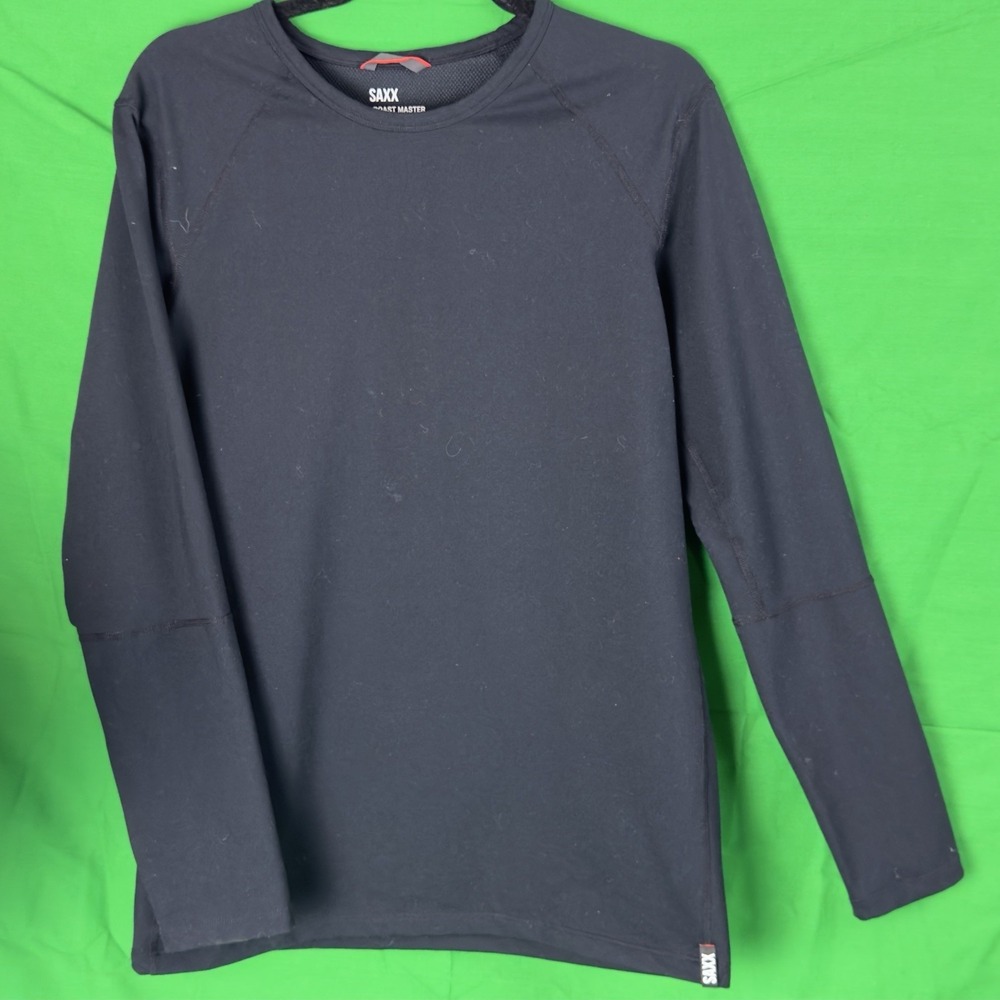 SAXX Roast Master Heavyweight Long Sleeve Black Asphalt Men's  Shirt SZ- M
